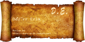 Dürr Erik névjegykártya
