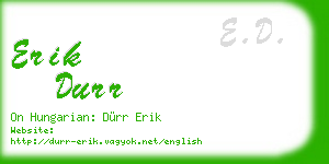 erik durr business card